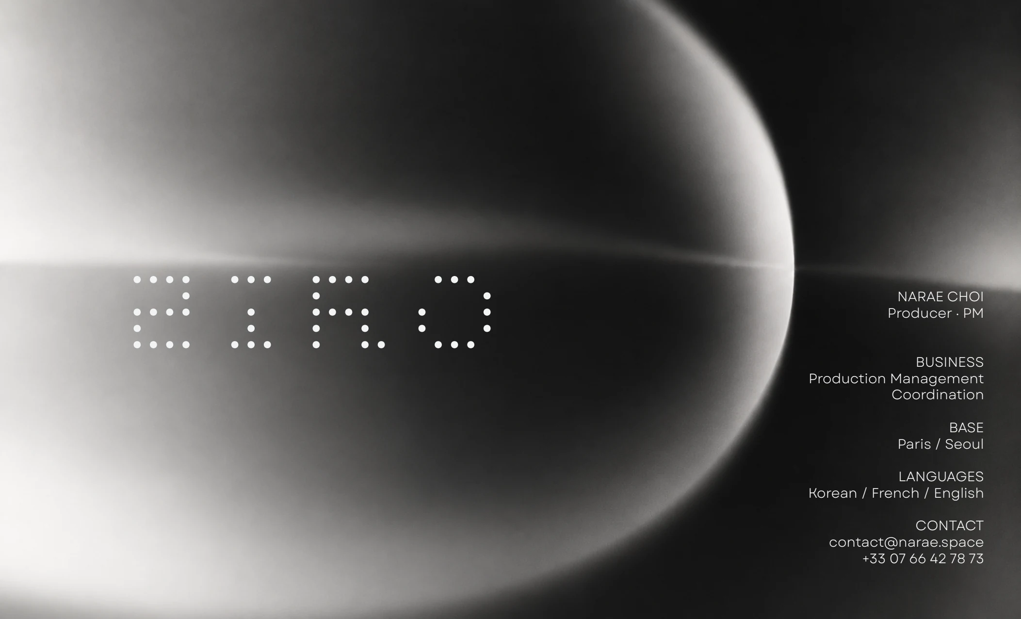 ZIRO — Narae Choi, Producer · PM. Paris / Seoul.
