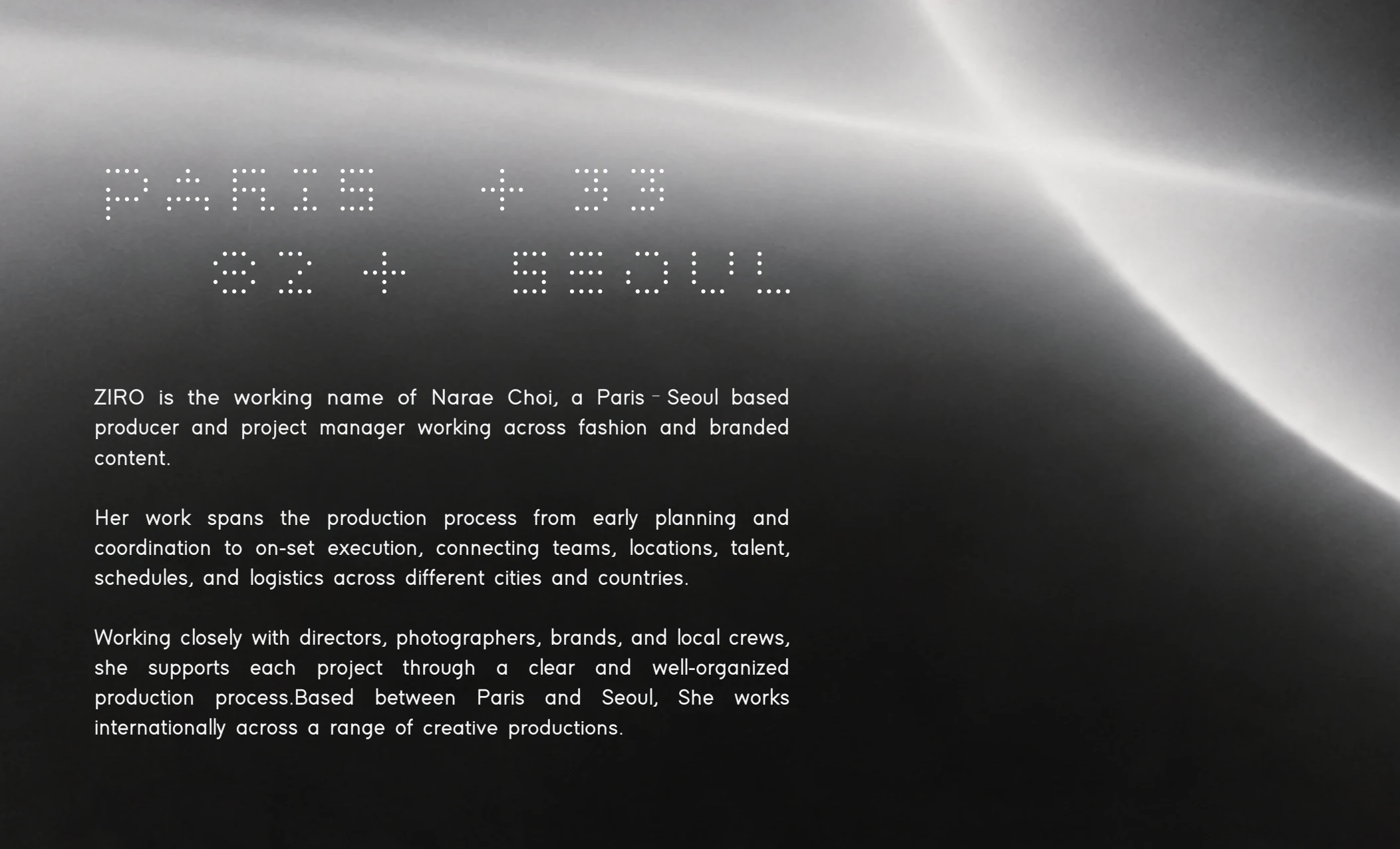 About ZIRO. Paris +33 / Seoul +82.